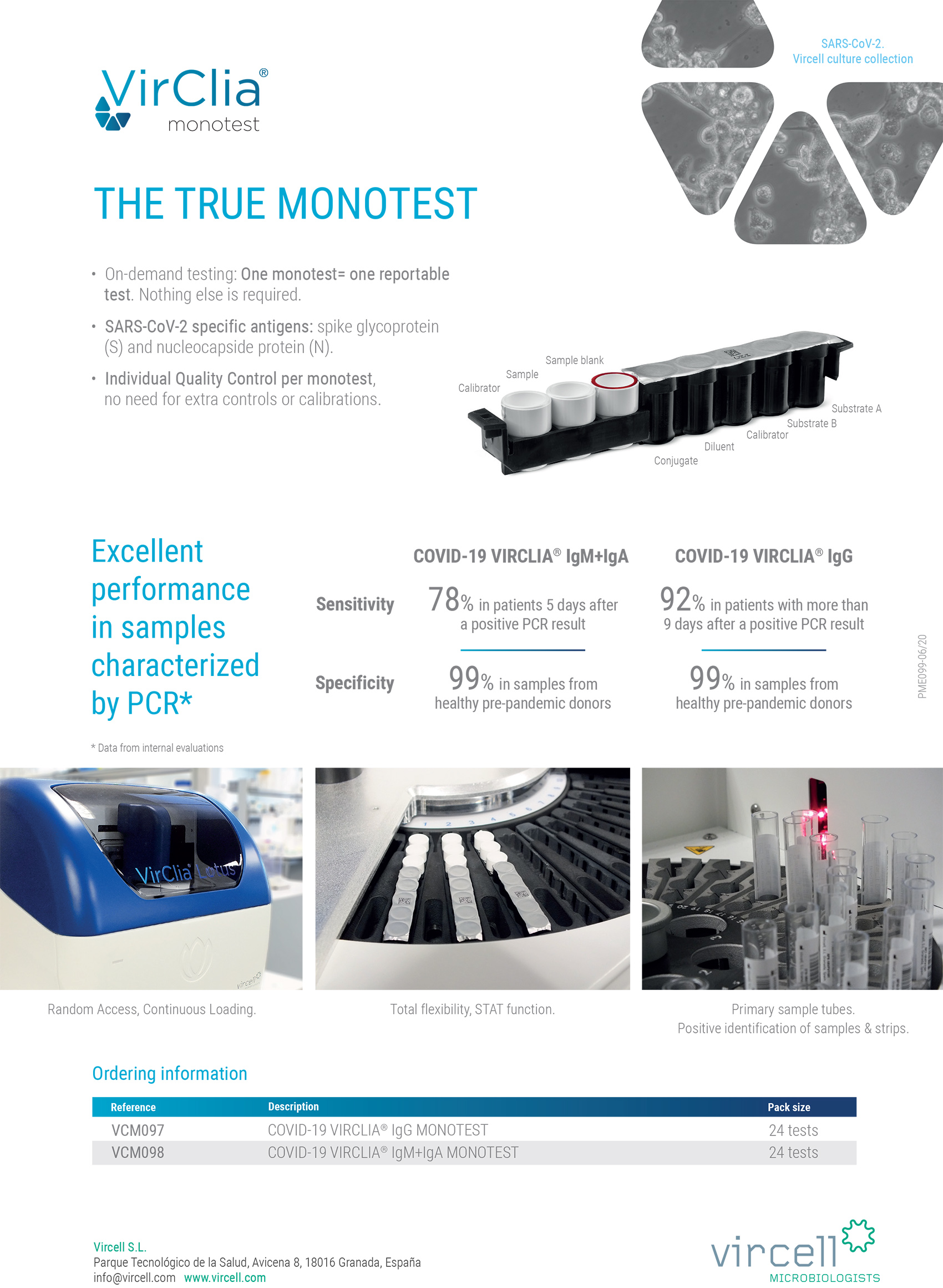 COVID-19 VIRCLIA® IgM+IgA MONOTEST 