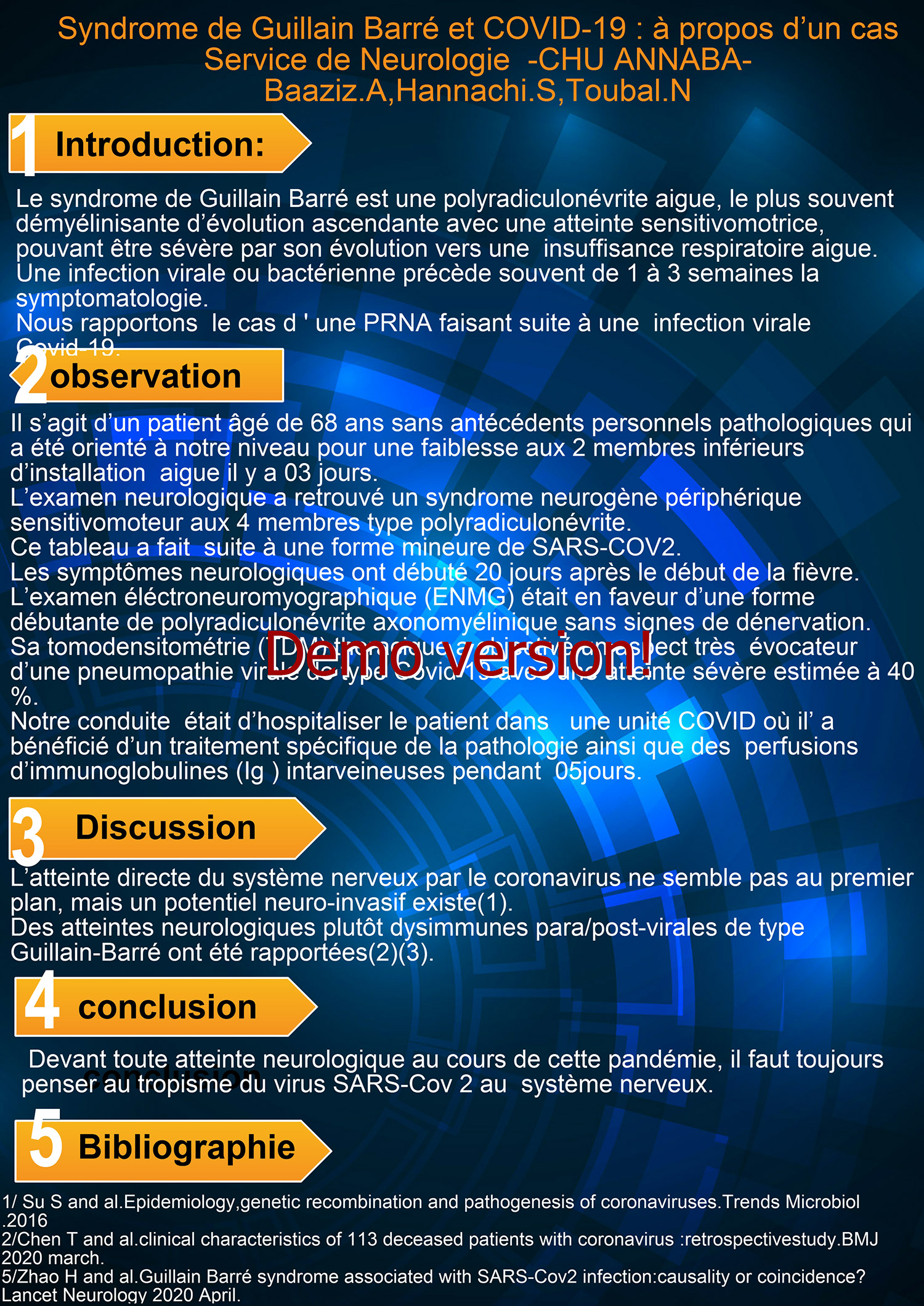 Syndrome de Guillain Barré et COVID-19 : à propos d’un cas