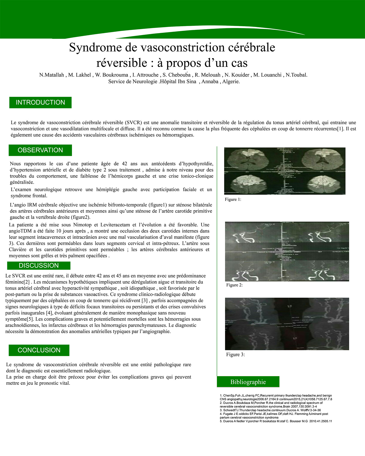 Syndrome de vasoconstriction cérébrale réversible : à propos d’un cas