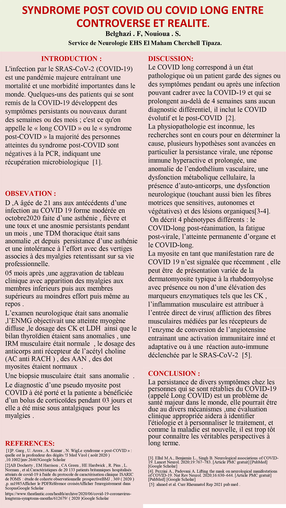 SYNDROME POST COVID OU COVID LONG ENTRE CONTROVERSE ET REALITE.