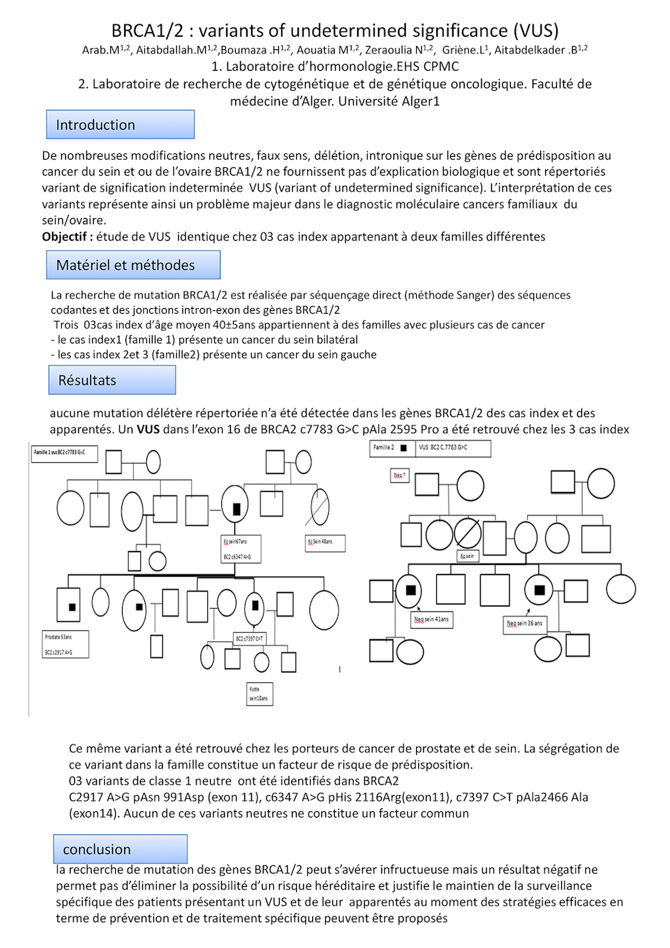 B72: BRCA1/2&nbsp;: variants of undetermined significance (VUS)